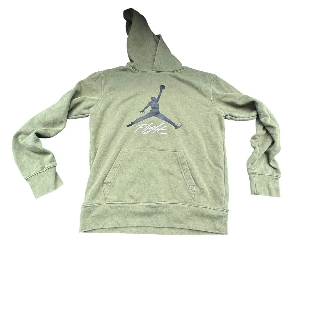 Air Jordan Hoodie Youth Large Green Hooded Sweatshirt Casual‎ Jumpman Flight